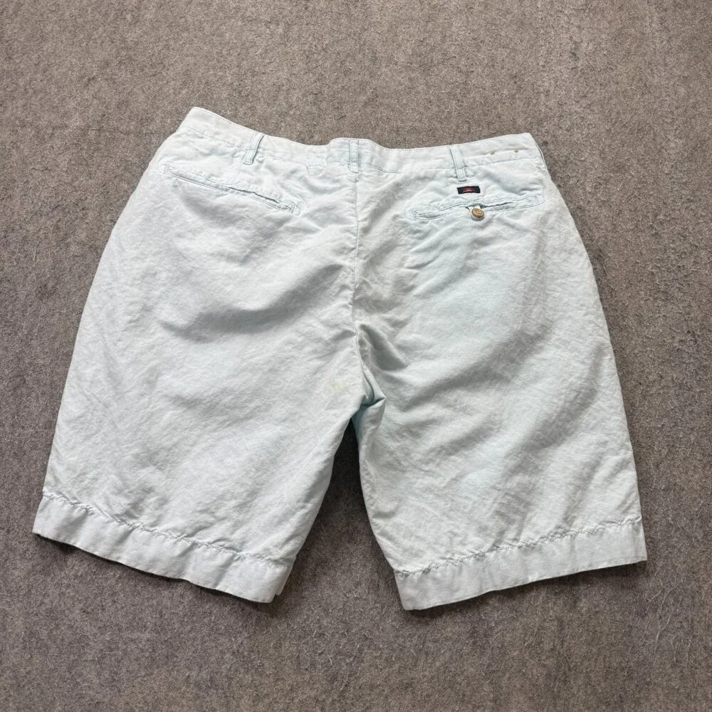 Faherty Tradewinds Linen Shorts Mens 36 Light Blue 10